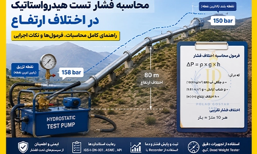 محاسبه فشار تست هیدرواستاتیک در اختلاف ارتفاع